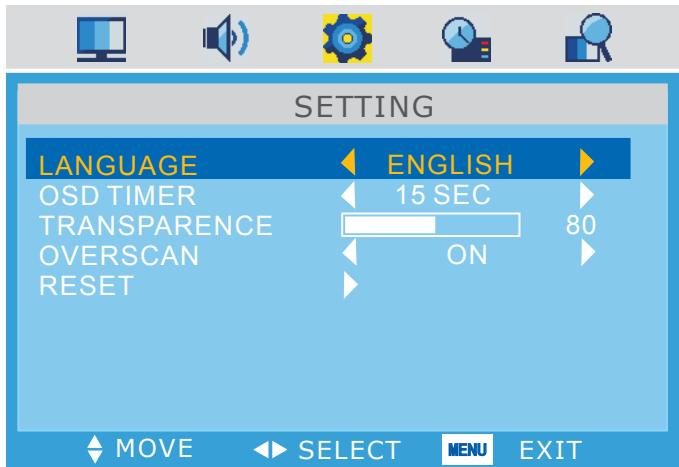SWEEX TV132 - Menu setting - 1