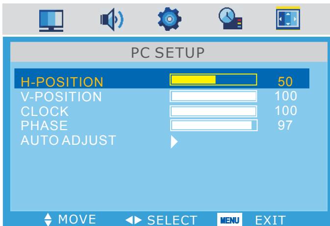 SWEEX TV132 - Menu PC SETUP - 1