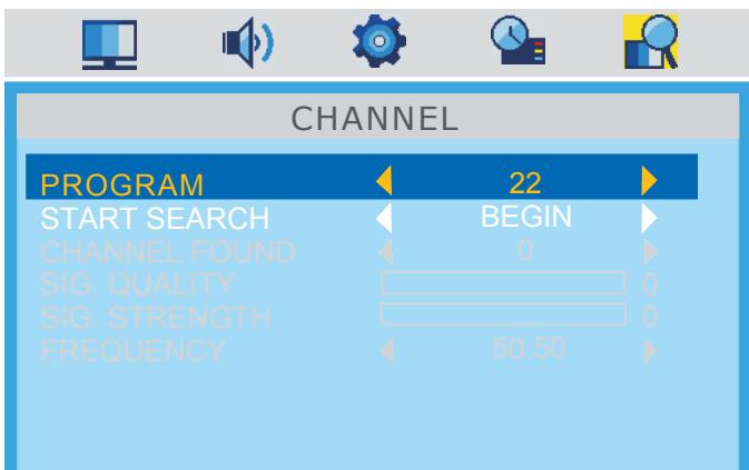 SWEEX TV132 - Menu CHANNEL - 2