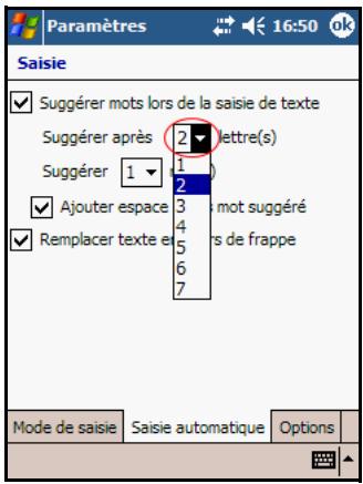 HP POCKET - Modification des options de suggestion de mots - 2