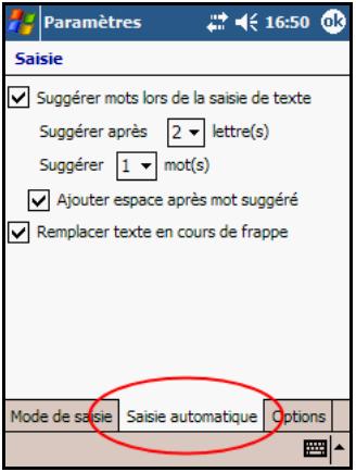 HP POCKET - Modification des options de suggestion de mots - 1