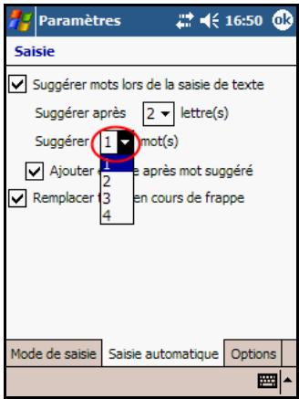 HP POCKET - Modification des options de suggestion de mots - 3