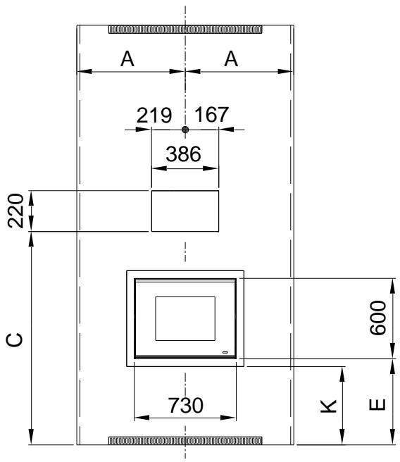 MCZ POWERTHERM - SCHEMA Pour la realisation des TROUS sur l'habillage - 2