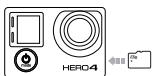 GOPRO HERO4 - Pour insérer une carte microsd : - 1