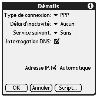 PALM TUNGSTEN C - Pour ajouter des détails sur la connexion : - 1