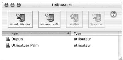 PALM TUNGSTEN C - Pour créer un profil utilisateur sur macintosh : - 1