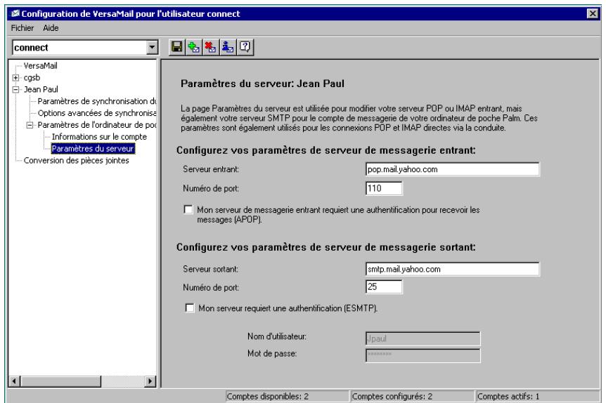 PALM TUNGSTEN C - Cliquez sur informations sur le compte. - 2
