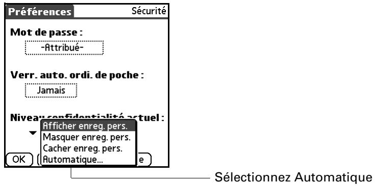 PALM TUNGSTEN C - Masquage partiel ou total automatique des enregistrements personnels - 7