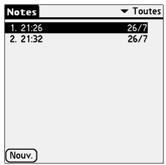 PALM TUNGSTEN C - Pour ouvrir l'application notes : - 1