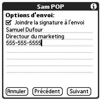 PALM TUNGSTEN C - Pour modifier une signature personnelle : - 1