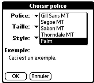 PALM TUNGSTEN C - Pour afficher ou masquer une colonne dans la liste du dossier : - 3