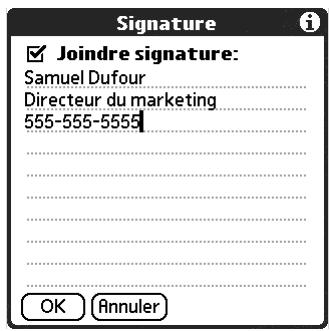 PALM TUNGSTEN C - Pour créer une signature personnelle : - 2