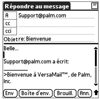 PALM TUNGSTEN C - Pour répondre à un message à partir de la liste des dossiers : - 3