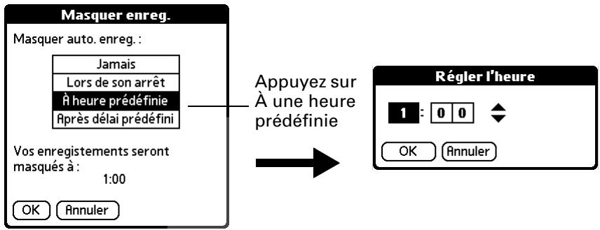 PALM TUNGSTEN C - Masquage partiel ou total automatique des enregistrements personnels - 6