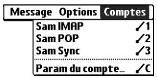 PALM TUNGSTEN C - Pour créer un compte de messagerie réseau : - 1