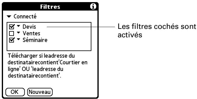 PALM TUNGSTEN C - Pour activer ou désactiver un filtre : - 1