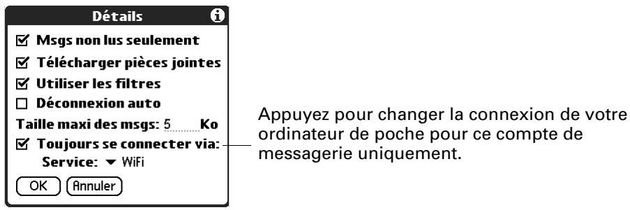 PALM TUNGSTEN C - Sélection d'un autre service pour un compte de messagerie donné - 3