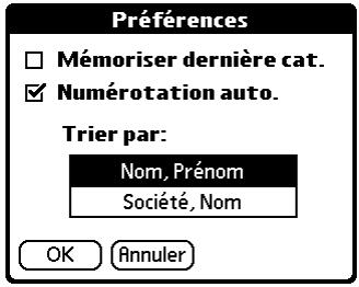 PALM TUNGSTEN C - Pour trier des enregistrements des applications adresses, notes et bloc-notes : - 1