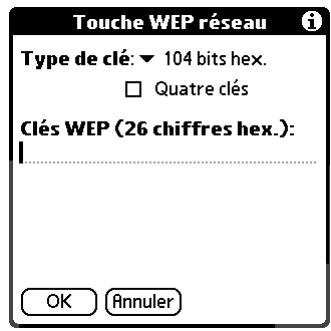 PALM TUNGSTEN C - Pour ajouter ou modifier un chiffrement WEP : - 3
