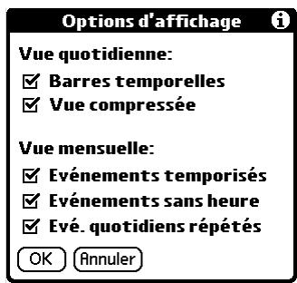 PALM TUNGSTEN C - Options d'affichage - 1