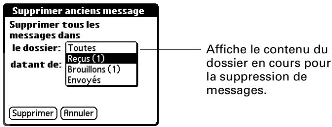 PALM TUNGSTEN C - Pour supprimer des messages antérieurs à une certaine date : - 2