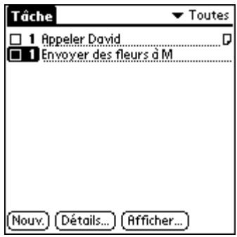 PALM TUNGSTEN C - Pour ouvrir l'application tâches : - 1