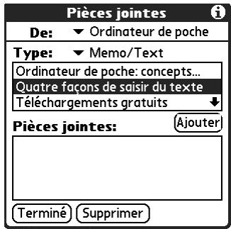 PALM TUNGSTEN C - Ajout de fichiers à partir d'une application d'ordinateur de poche - 3