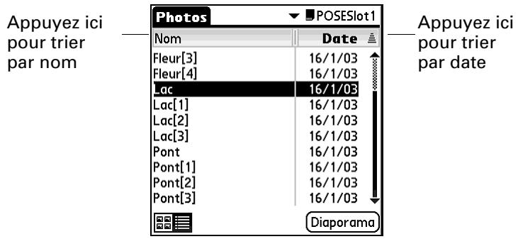 PALM TUNGSTEN C - Pour trier des photos dans la vue nombre : - 1
