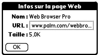 PALM TUNGSTEN C - Pour afficher les informations sur une page web : - 1
