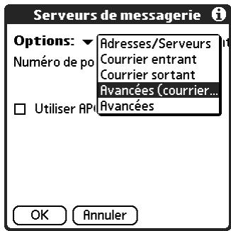 PALM TUNGSTEN C - Pour modifier un compte et ajouter APOP : - 3