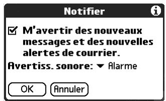 PALM TUNGSTEN C - Pour définir les options de notification : - 2