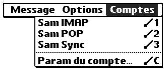 PALM TUNGSTEN C - Pour créer un compte de messagerie en synchronisation seulement : - 1
