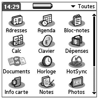 PALM TUNGSTEN C - Pour ouvrir une application sur votre ordinateur de poche : - 1