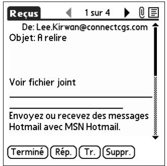 PALM TUNGSTEN C - Pour télécharger une seule pièce jointe dépassant la taille maximale : - 3