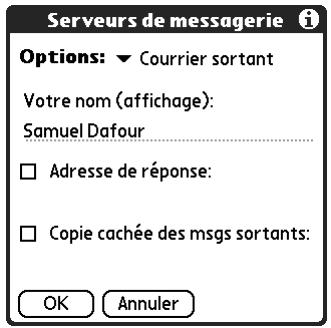 PALM TUNGSTEN C - Copie cachée des messages sortants - 1