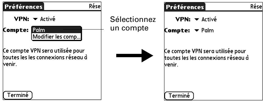 PALM TUNGSTEN C - Pour vous connecter à votre compte VPN : - 1