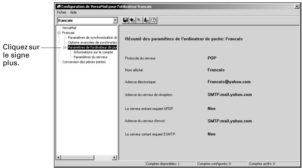 PALM TUNGSTEN C - Spécificiez les options de synchronisation de votre choix : - 4