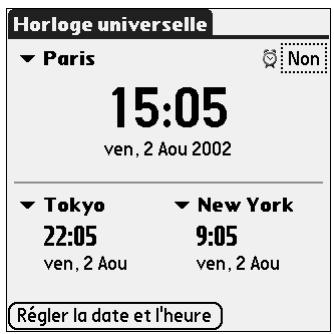 PALM TUNGSTEN C - Utilisation de l'horloge universelle - 2