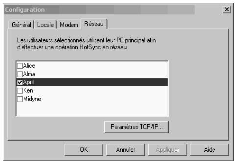 PALM TUNGSTEN C - Pour préparer votre ordinateur à une opération hotsync par réseau : - 2