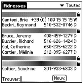 PALM TUNGSTEN C - Confidentialité des enregistrements - 1