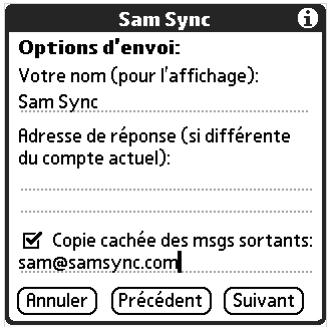 PALM TUNGSTEN C - Pour configurer les options d'envoi : - 1