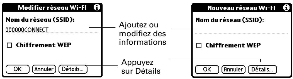 PALM TUNGSTEN C - Pour ajouter ou modifier un réseau wi-fi de point d'accès d'infrastructure : - 10