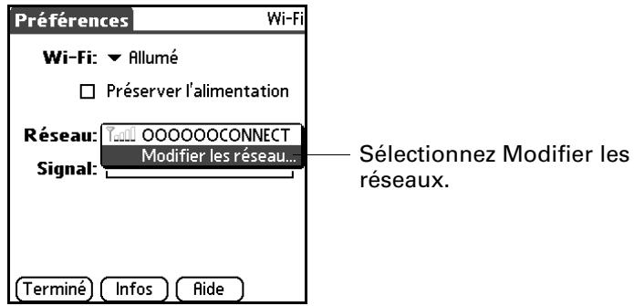 PALM TUNGSTEN C - Pour ajouter ou modifier un réseau wi-fi de point d'accès d'infrastructure : - 8