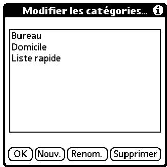 PALM TUNGSTEN C - Pour renommer une catégorie : - 1
