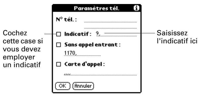 PALM TUNGSTEN C - Pour saisir un indicatif : - 1