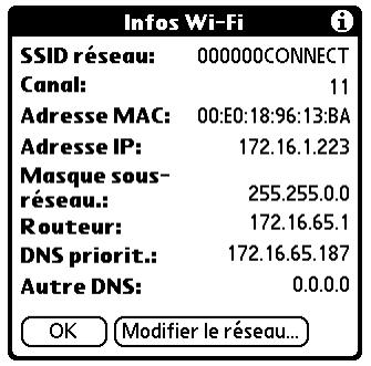 PALM TUNGSTEN C - Pour afficher les informations wi-fi : - 2