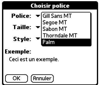PALM TUNGSTEN C - Pour afficher ou masquer une colonne dans la liste du dossier : - 9