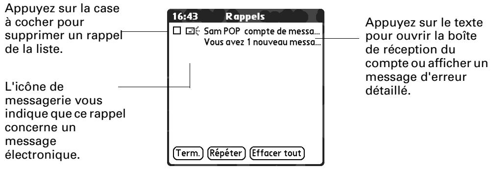 PALM TUNGSTEN C - Pour afficher l'écran rappels : - 1