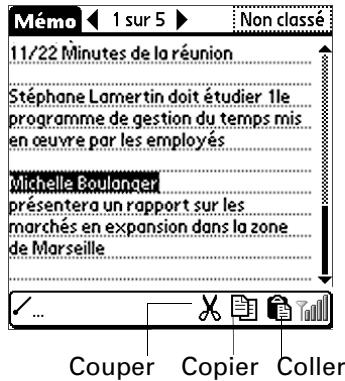 PALM TUNGSTEN C - Utilisation de la barre d'outils de commande - 1