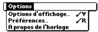 PALM TUNGSTEN C - Utilisation des menus de l'horloge universelle - 1